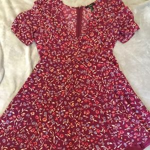 Maroon floral dress from F21